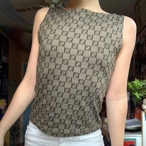 Authentic Fendi Mare Monogram Tank Top